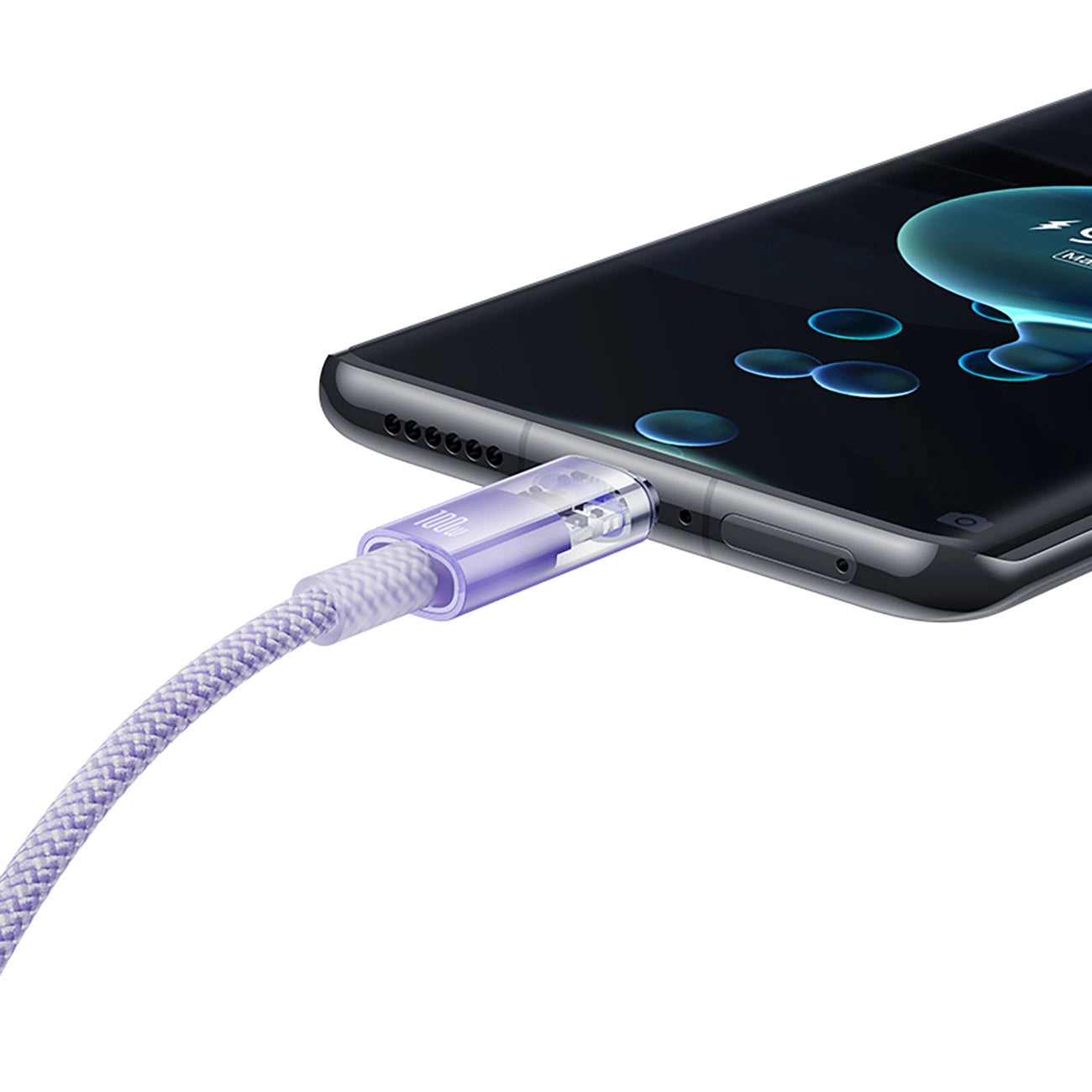 Baseus Explorer 100W USB-A - USB-C Cable with Intelligent Temperature Sensor 1m - Purple_8