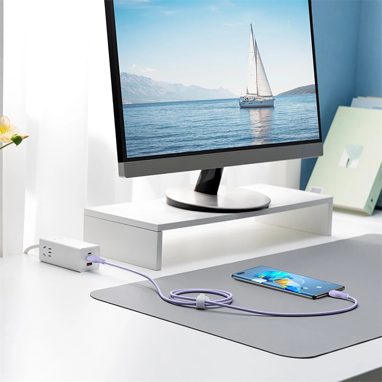 Baseus Pudding 100W USB-A - USB-C Cable 2m - Purple_8