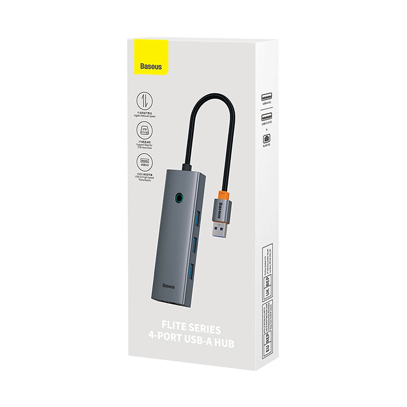 Baseus UltraJoy 4in1 USB-A Hub 3 x USB-A 3.0 + RJ45 - Gray_6