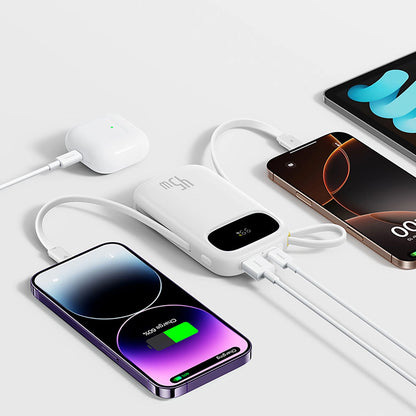 Baseus EnerFill FC31 20000mAh 45W Powerbank with Digital Display and 2 Built-in Cables (USB-C + Lightning) - White_4