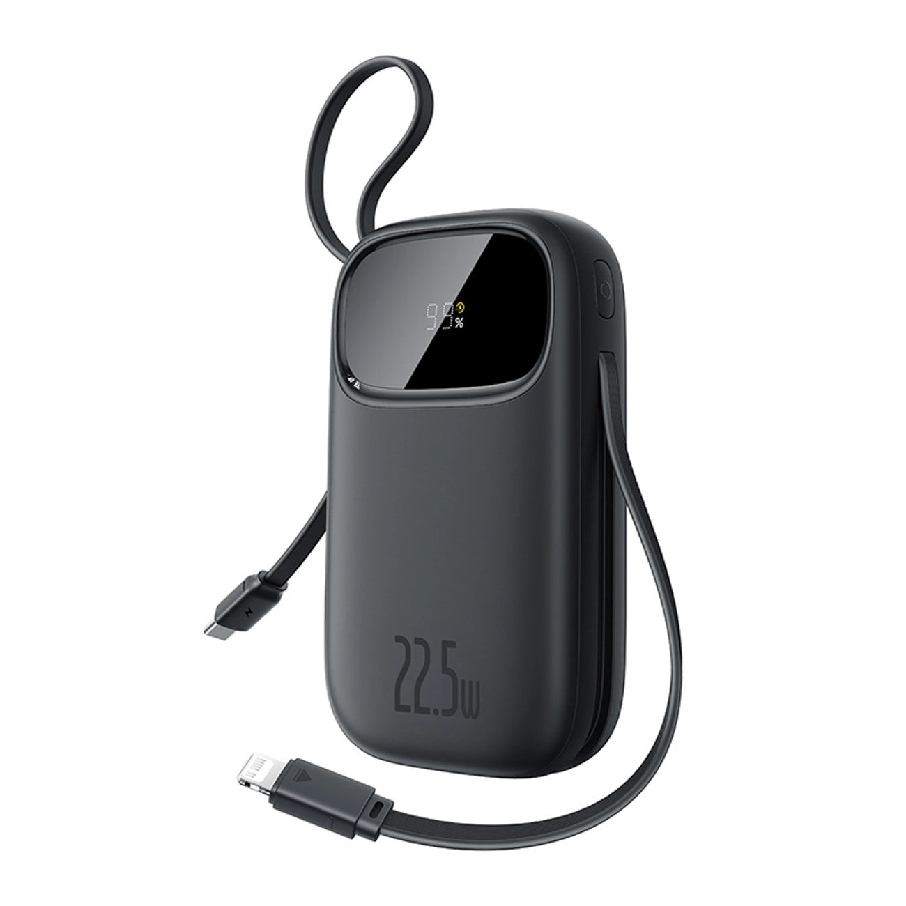 Baseus EnerFill FC31 10000mAh 22.5W Powerbank with Digital Display and 2 Built-in Cables (USB-C + Lightning) - Black_0