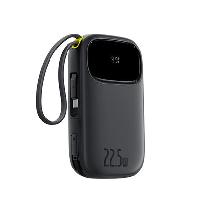Baseus EnerFill FC31 10000mAh 22.5W Powerbank with Digital Display and 2 Built-in Cables (USB-C + Lightning) - Black_1