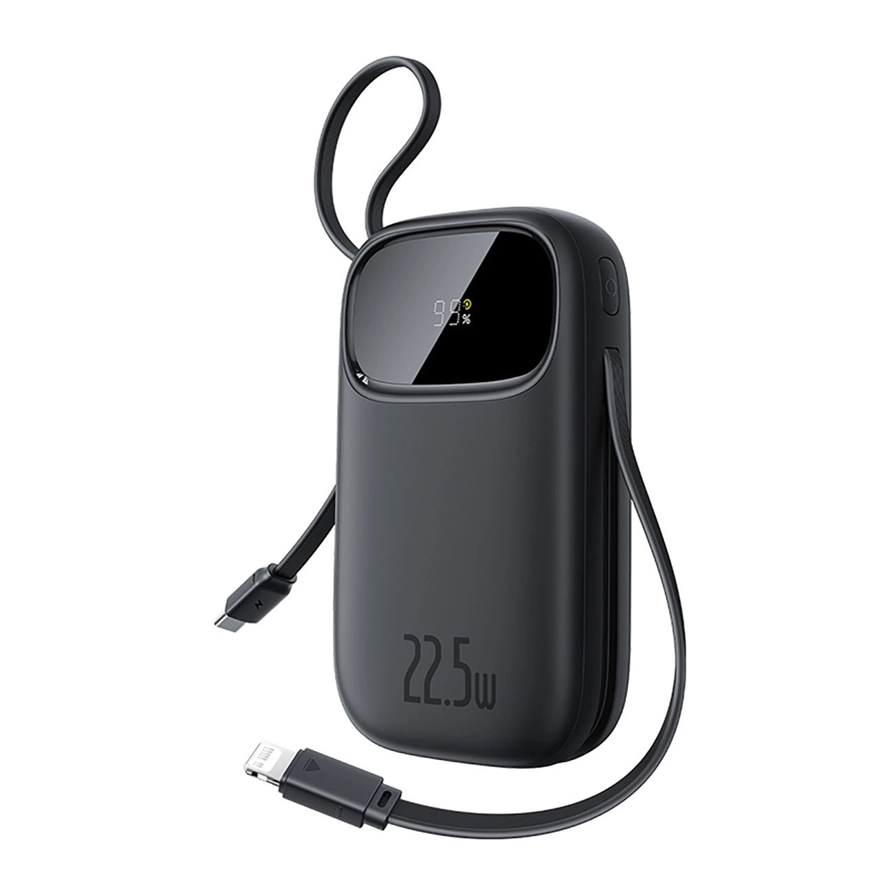 Baseus EnerFill FC31 20000mAh 22.5W Powerbank with Digital Display and 2 Built-in Cables (USB-C + Lightning) - Black_0