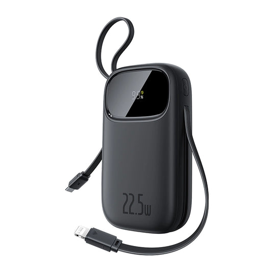 Baseus EnerFill FC31 20000mAh 22.5W Powerbank with Digital Display and 2 Built-in Cables (USB-C + Lightning) - Black_0