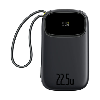 Baseus EnerFill FC31 20000mAh 22.5W Powerbank with Digital Display and 2 Built-in Cables (USB-C + Lightning) - Black_1