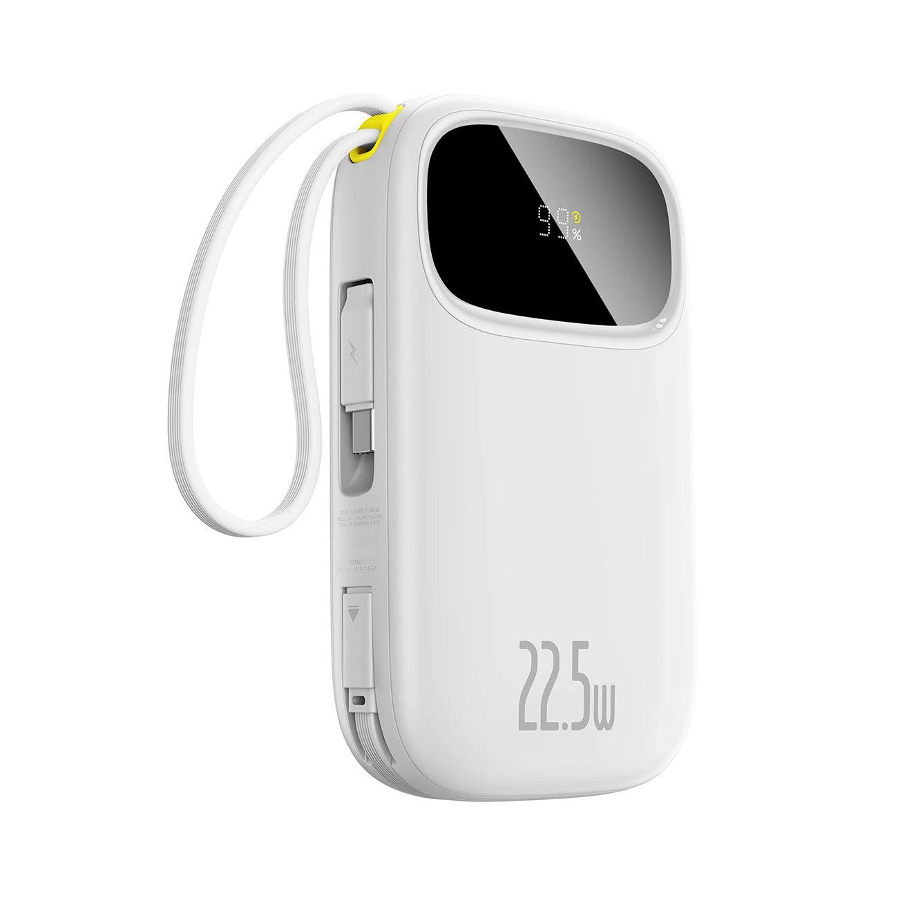 Baseus EnerFill FC31 20000mAh 22.5W Powerbank with Digital Display and 2 Built-in Cables (USB-C + Lightning) - White_1