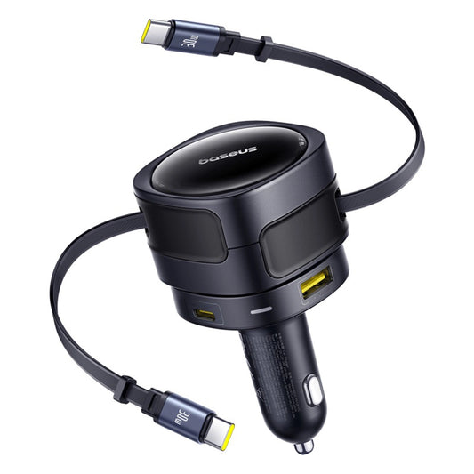 Baseus Enjoyment Max 90W Car Charger 2 x USB-C + USB-A + USB-C Cable - Black_0