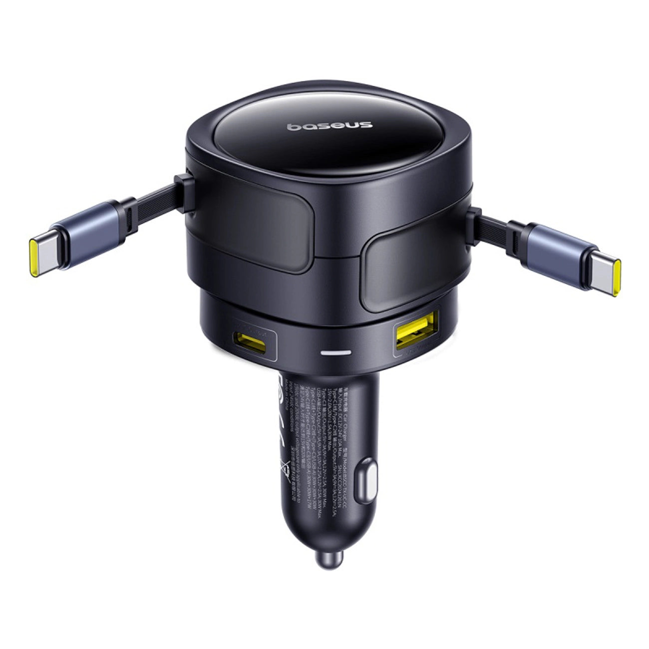 Baseus Enjoyment Max 90W Car Charger 2 x USB-C + USB-A + USB-C Cable - Black_3