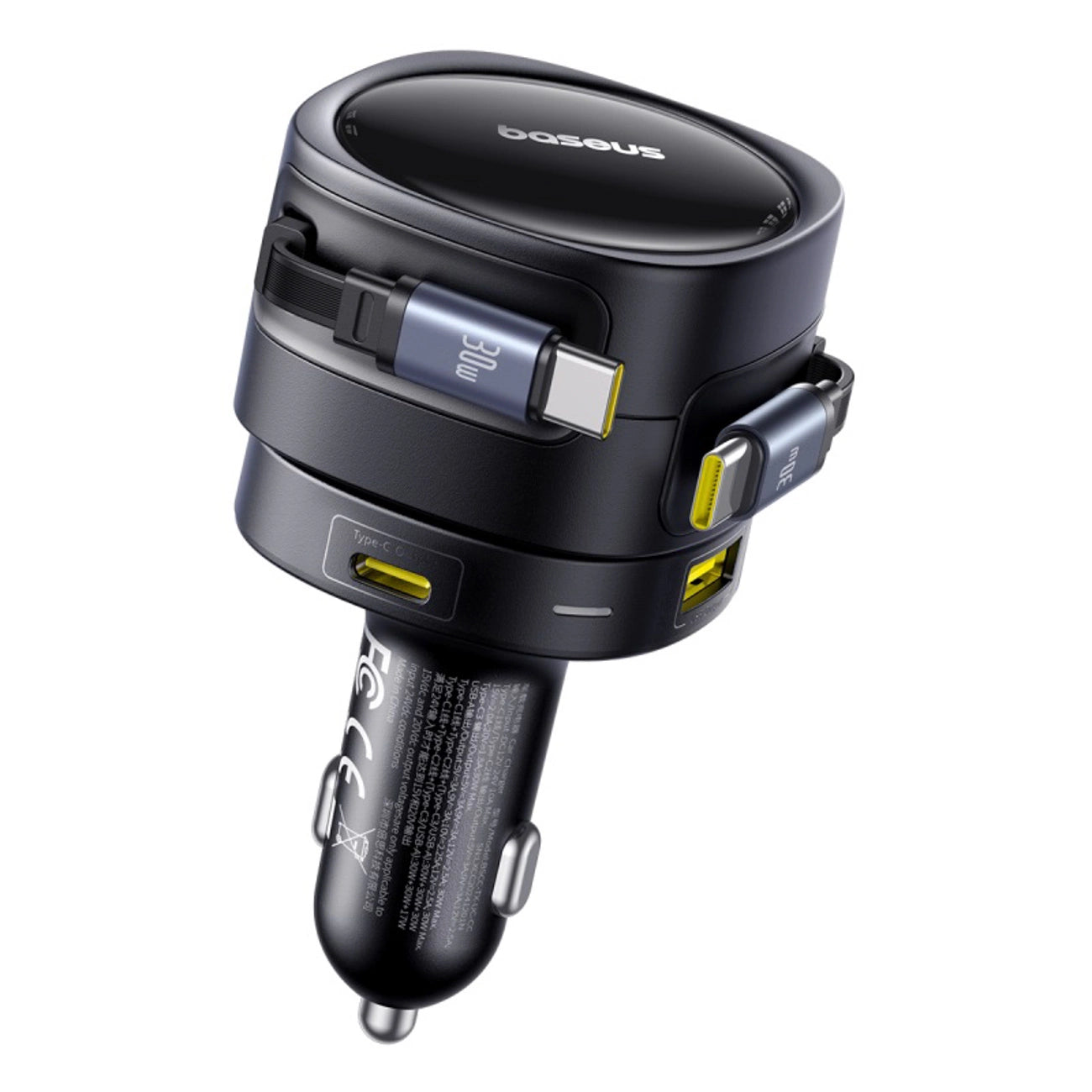 Baseus Enjoyment Max 90W Car Charger 2 x USB-C + USB-A + USB-C Cable - Black_4