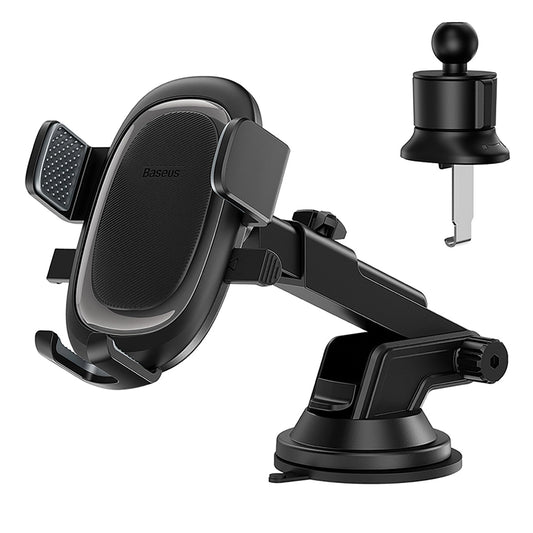 Baseus UltraControl Pro Clamp-on Car Holder with Suction Cup/Hook for Air Vent - Black_0
