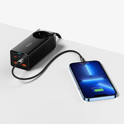Baseus GaN3 Pro 100W EU Charging Station + 2 x USB-A + 2 x USB-C with 1m Cable Baseus Xiaobai USB-C 100W - Black_8