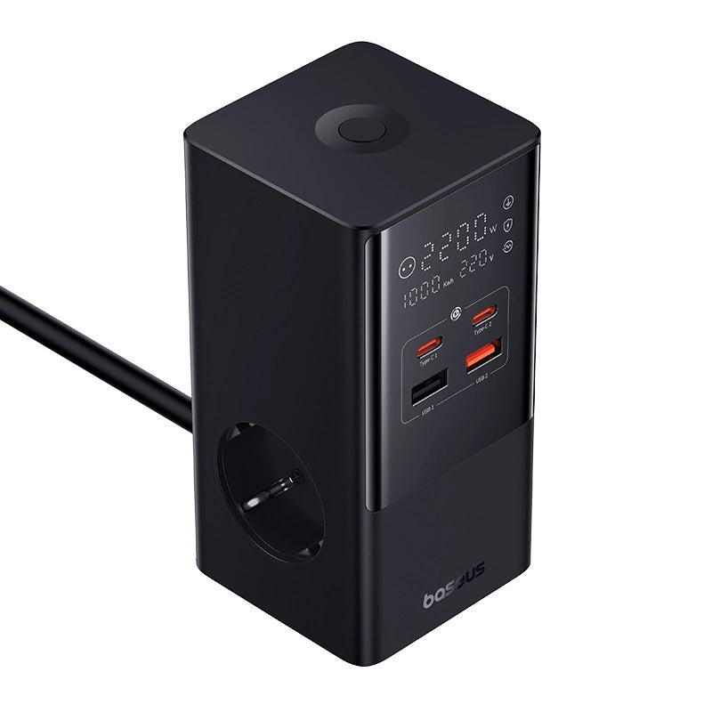 Baseus PowerCombo Tower Charging Station 100W 2 x EU + 2 x USB-A + 2 x USB-C 1.5m - Black_3