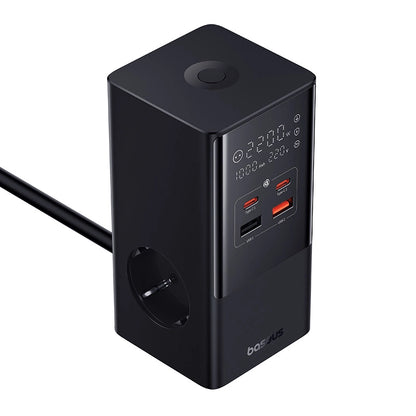 Baseus PowerCombo Tower Charging Station 100W 2 x EU + 2 x USB-A + 2 x USB-C 1.5m - Black_3