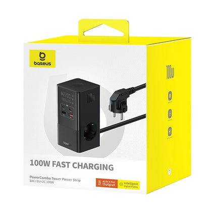 Baseus PowerCombo Tower Charging Station 100W 2 x EU + 2 x USB-A + 2 x USB-C 1.5m - Black_6