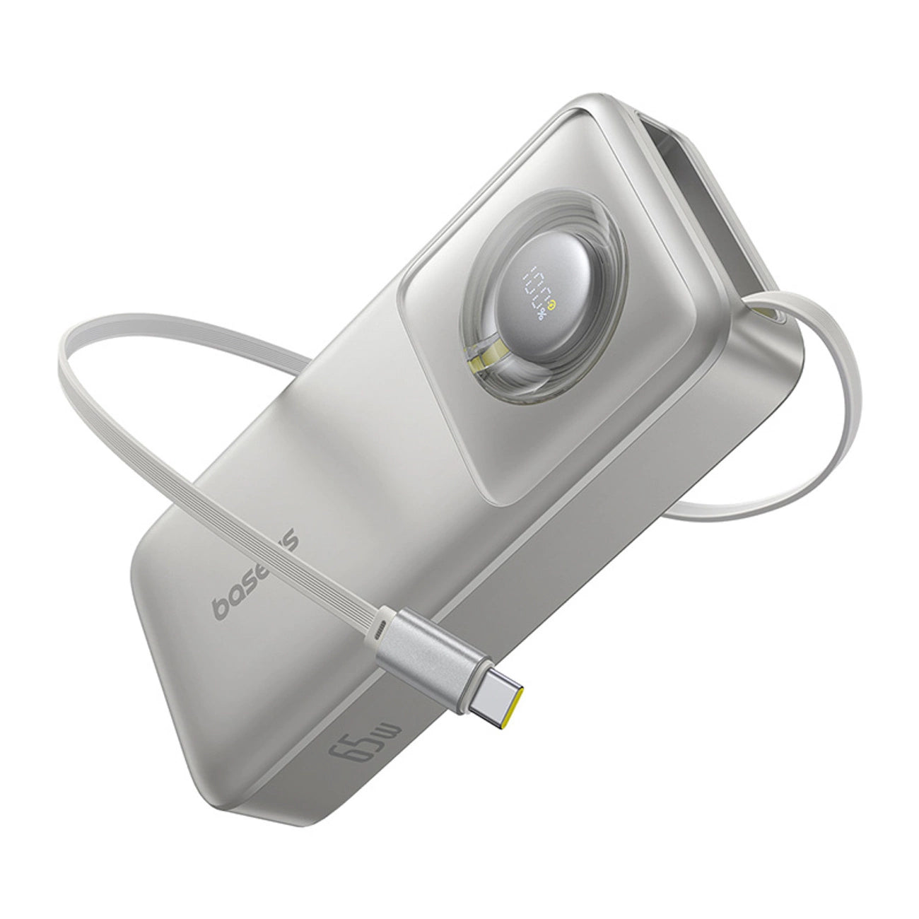 Baseus Free2Pull 20000mAh 65W Power Bank with Retractable USB-C Cable - Gray_0