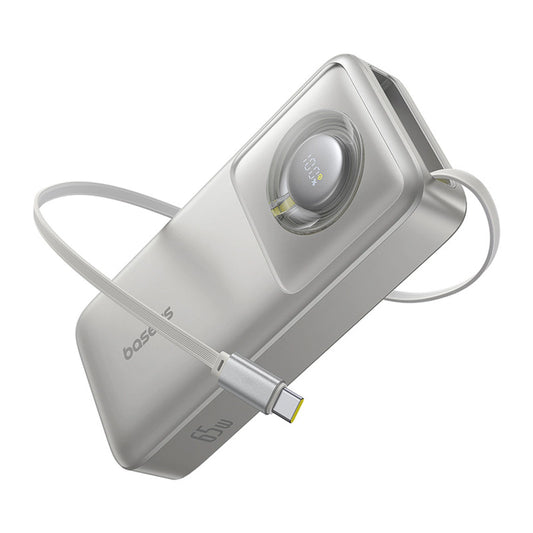 Baseus Free2Pull 20000mAh 65W Power Bank with Retractable USB-C Cable - Gray_0
