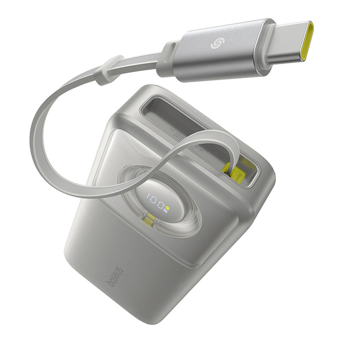 Baseus Free2Pull 20000mAh 65W Power Bank with Retractable USB-C Cable - Gray_2