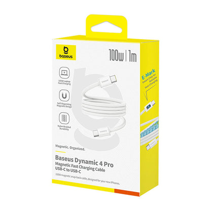 Baseus Dynamic 4 Pro 100W USB-C - USB-C Magnetic Cable 1m - White_1
