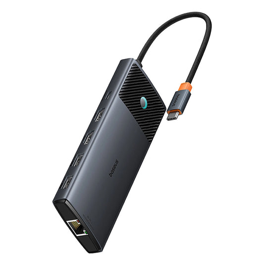 Baseus Metal Gleam II 10in1 HDMI USB-A USB-C RJ45 SD/TF Hub - Gray_0
