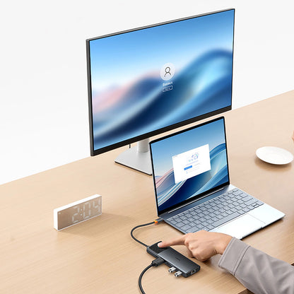 Baseus Metal Gleam II 10in1 HDMI USB-A USB-C RJ45 SD/TF Hub - Gray_10