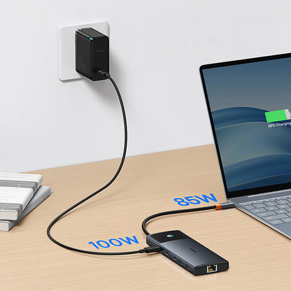 Baseus Metal Gleam II 10in1 HDMI USB-A USB-C RJ45 SD/TF Hub - Gray_13