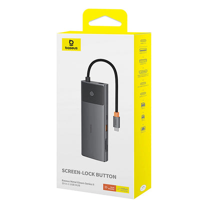 Baseus Metal Gleam II 10in1 HDMI USB-A USB-C RJ45 SD/TF Hub - Gray_6