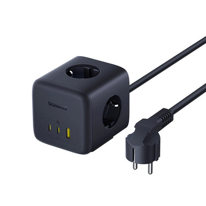 Baseus EnerFill FA11 67W Power Strip, USB-A + USB-C Cube + 3 x EU Socket 1.5m - Black_2