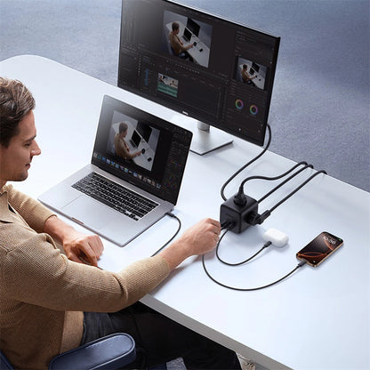 Baseus EnerFill FA11 67W Power Strip, USB-A + USB-C Cube + 3 x EU Socket 1.5m - Black_5