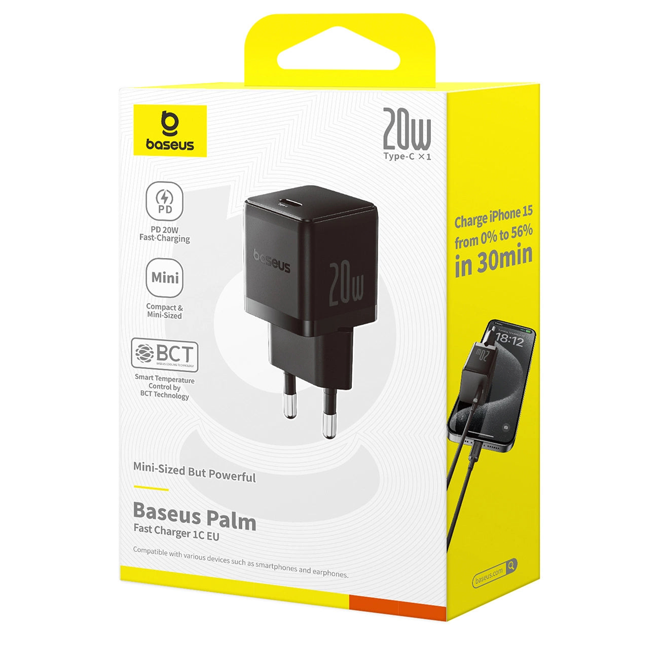 Carregador Baseus Palm Schnelllader USB-C 20W EU / Preto / P10111602113-00_5