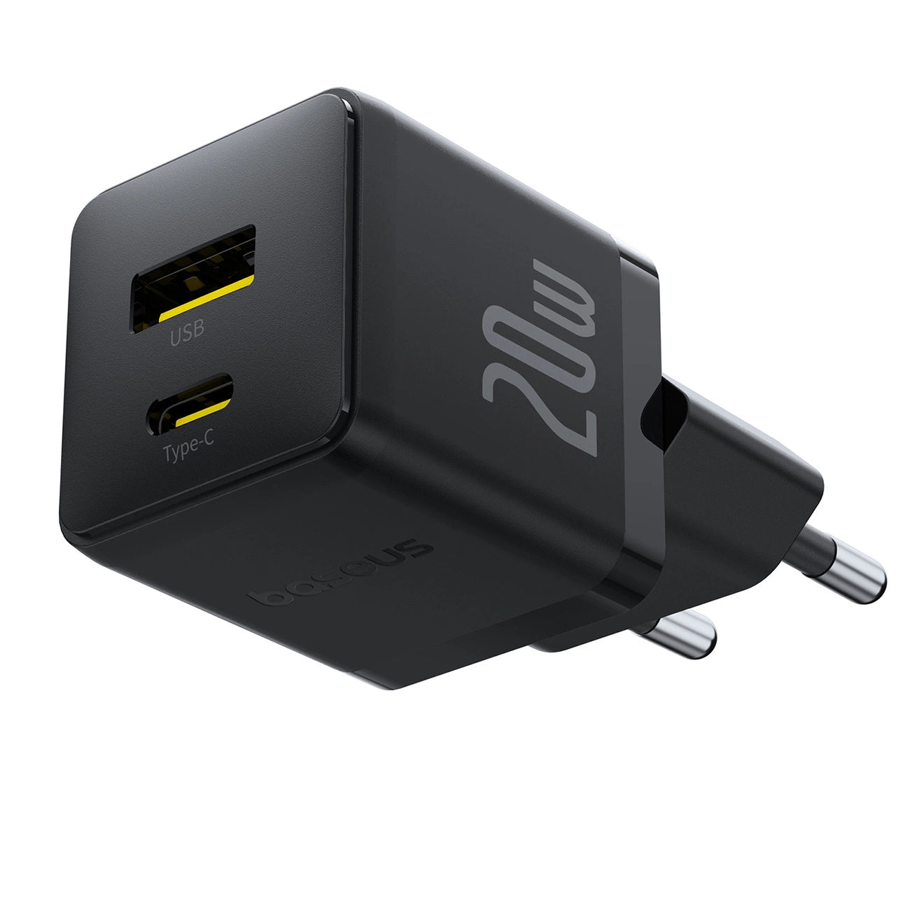 Carregador Baseus Palm USB e USB-C 20W EU / Preto / P10111608113-00_1