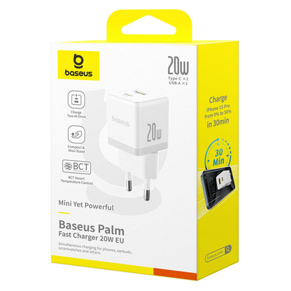 Baseus Palm 20W USB-C USB-A Wall Charger - White_5