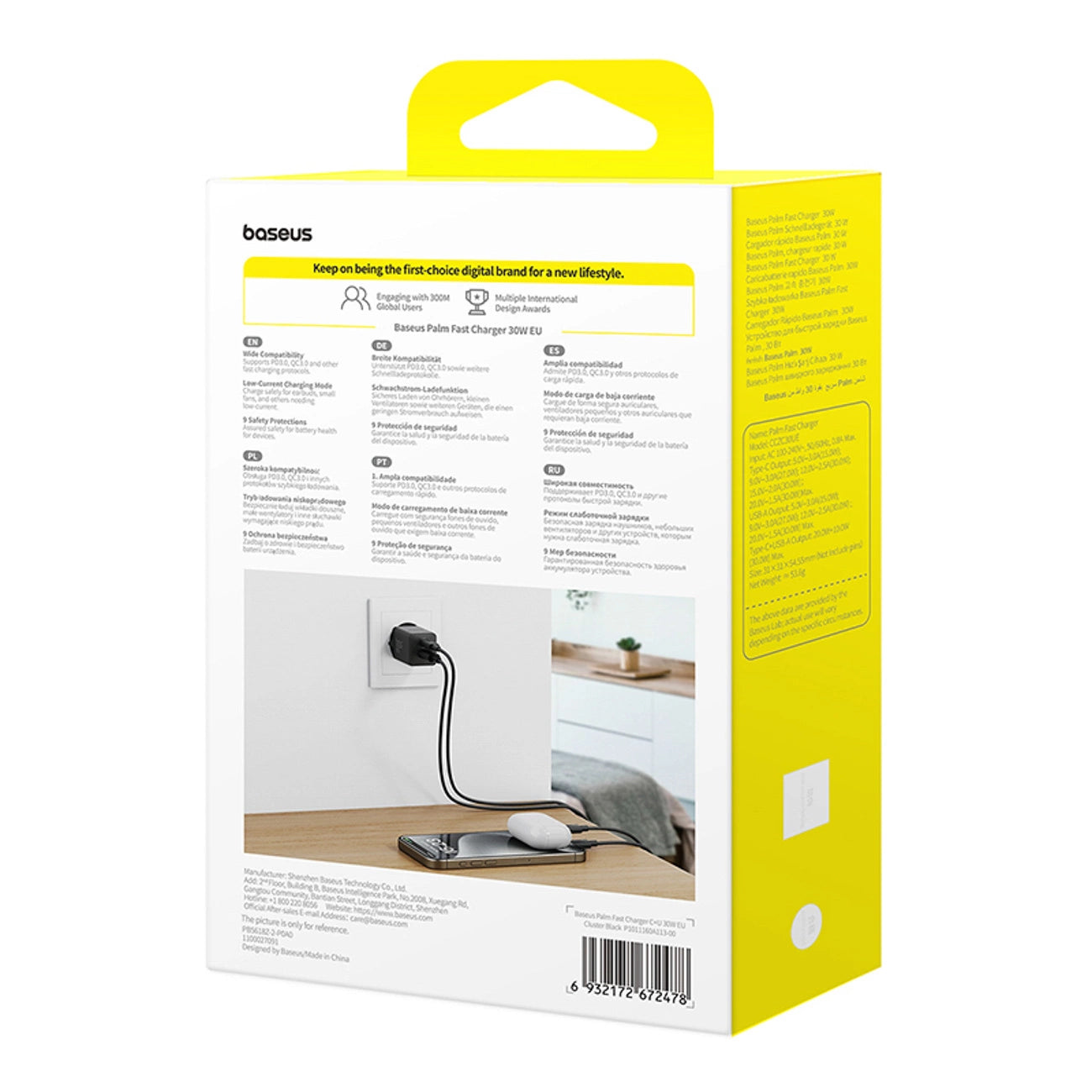 Baseus Palm 30W USB-C USB-A Wall Charger - Black_6