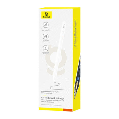 Baseus Smooth Writing 3 Active Stylus, Wired Rechargeable Stylus (Writing Angle Detection Version) - White_10