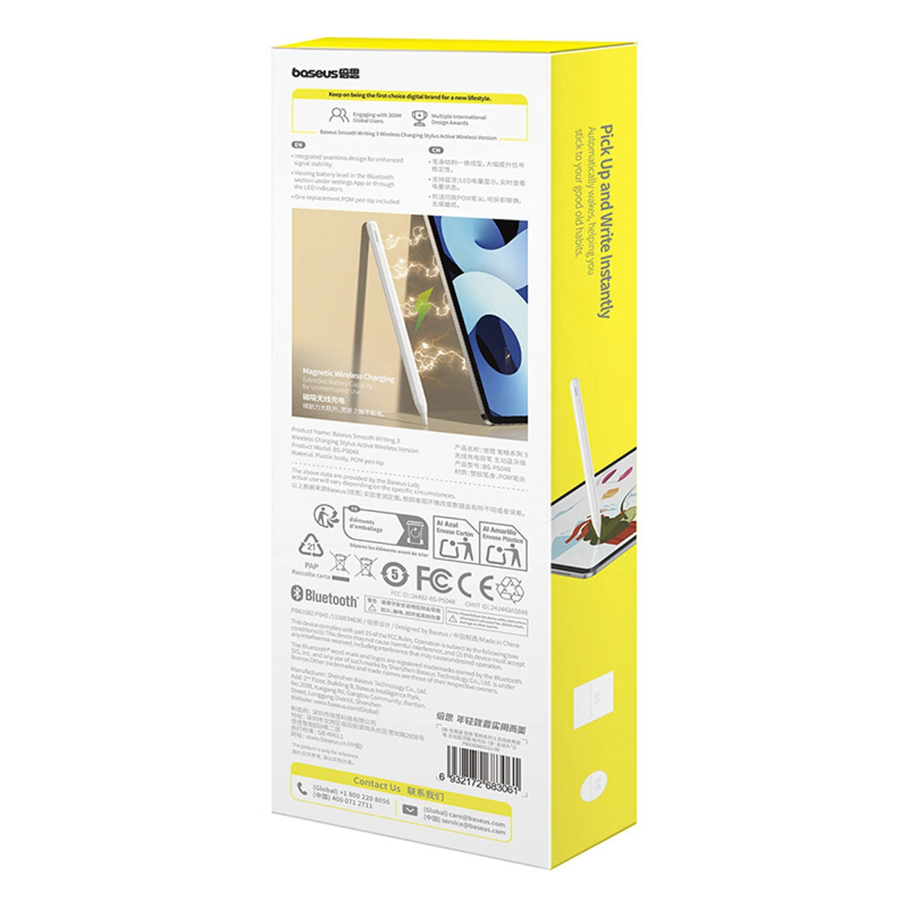 Baseus Smooth Writing 3 Active Stylus Wirelessly Charged Stylus - White_4