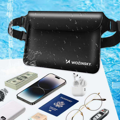 Wozinsky WWS-01 Waterproof PVC Waist Bag - Black_1