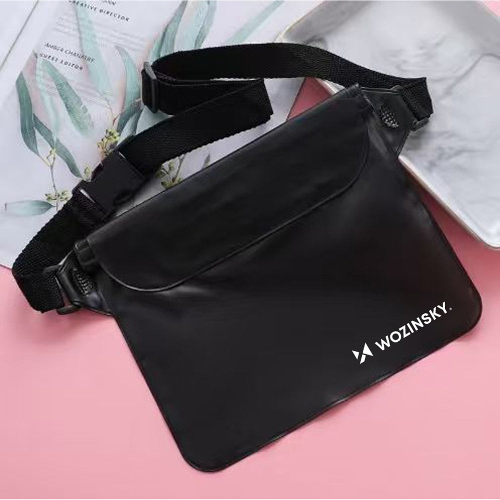 Wozinsky WWS-01 Waterproof PVC Waist Bag - Black_3
