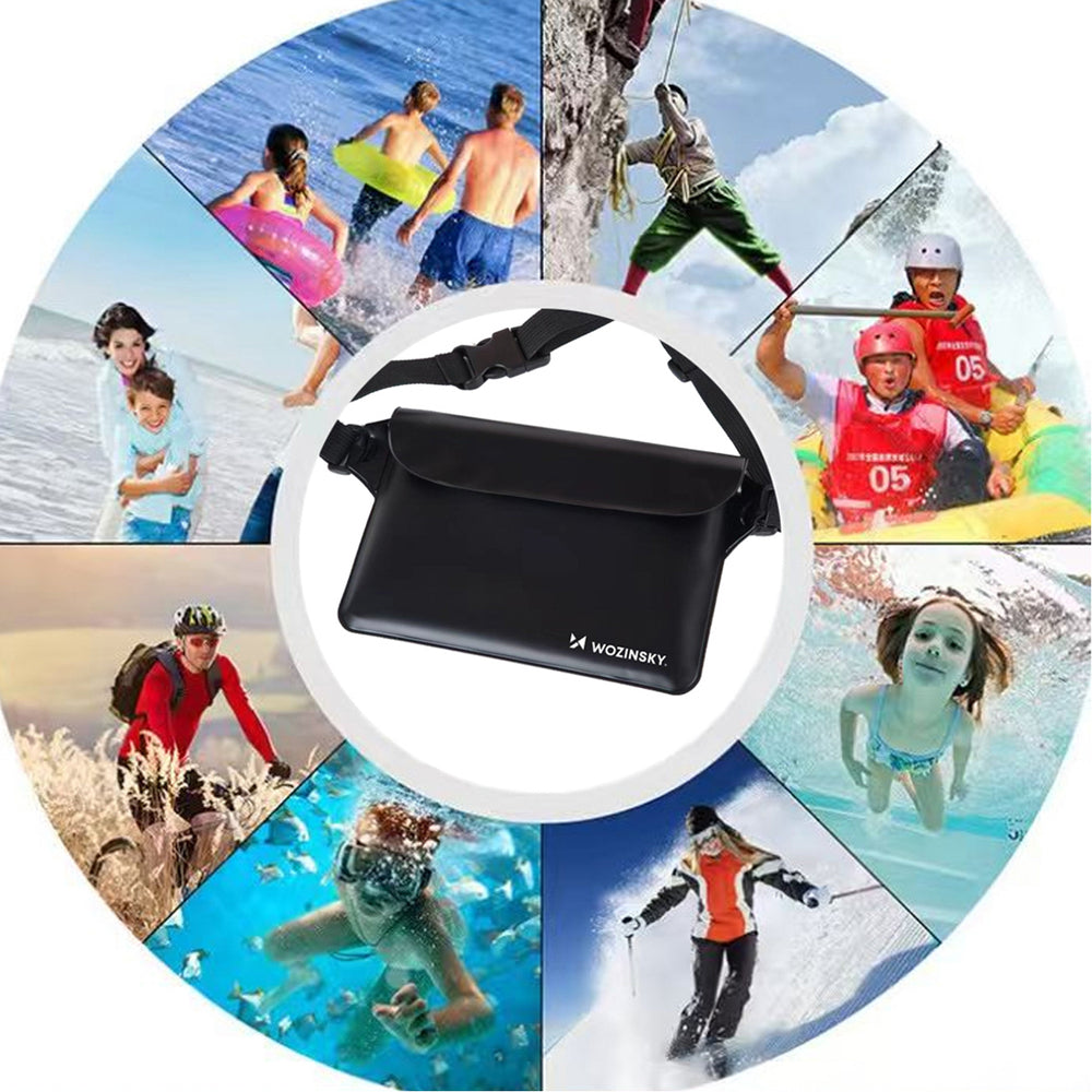 Wozinsky WWS-01 Waterproof PVC Waist Bag - Black_4