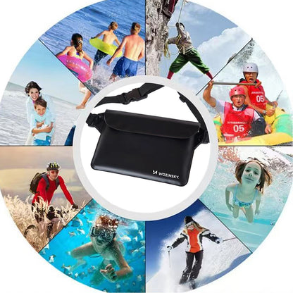 Wozinsky WWS-01 Waterproof PVC Waist Bag - Black_4