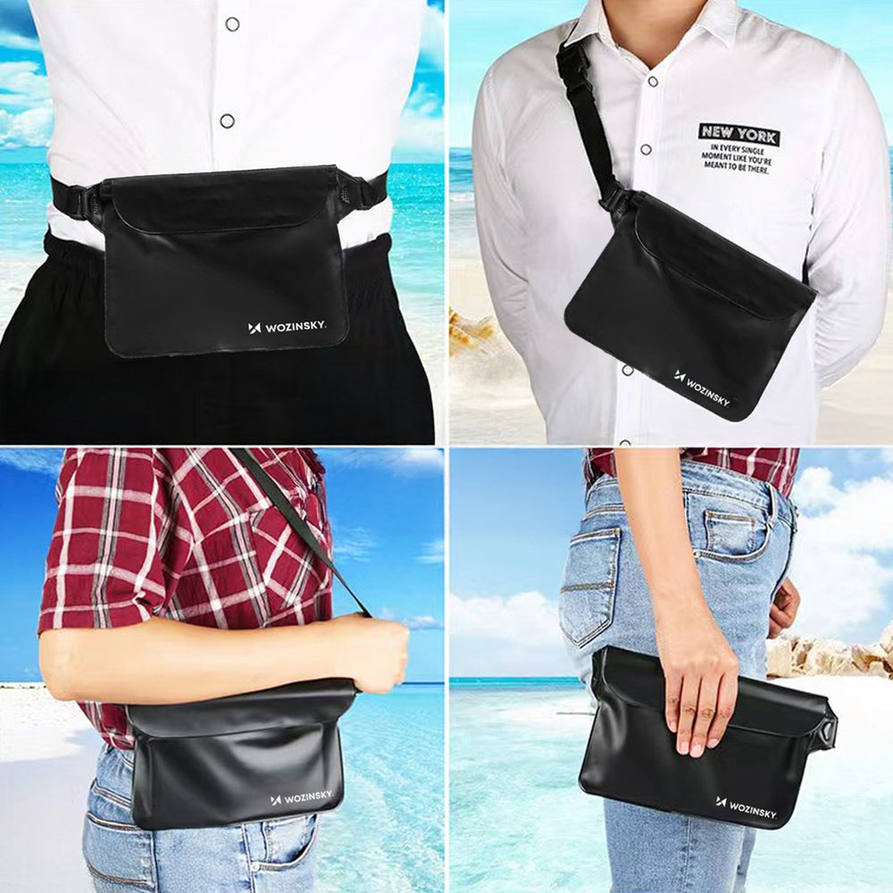 Wozinsky WWS-01 Waterproof PVC Waist Bag - Black_5