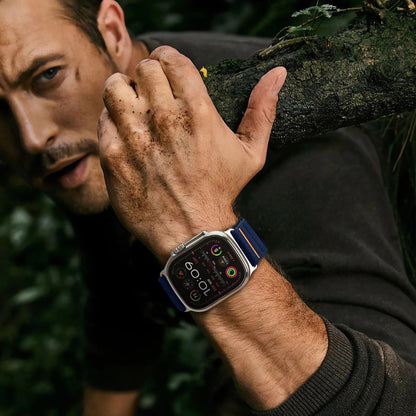 Tech-Protect Nylon Slip Strap for Apple Watch 44 / 45 / 46 / 49 mm - Navy Blue_4