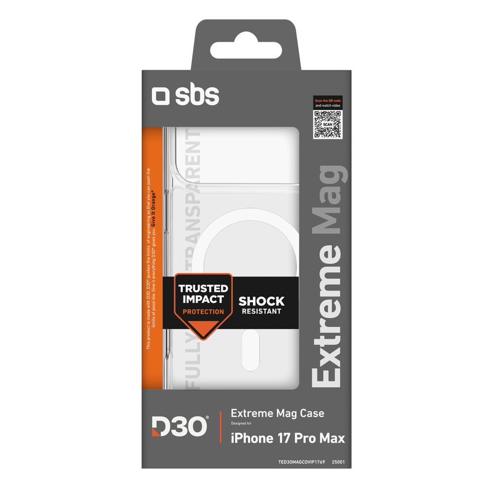 SBS Extreme Mag Case with D3O Technology for iPhone 17 Pro Max - Transparent_1