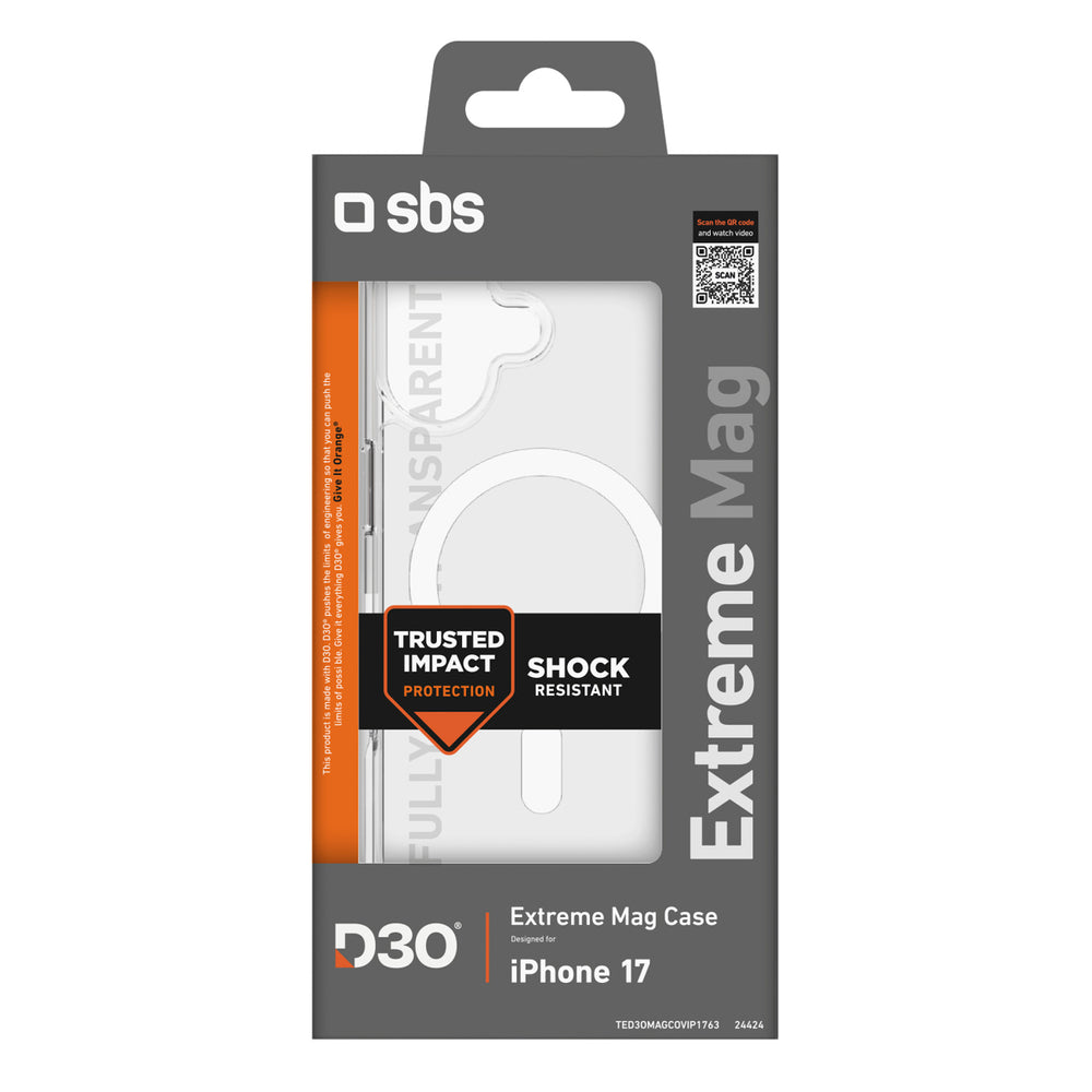SBS Extreme Mag Case with D3O Technology for iPhone 17 - Transparent_1