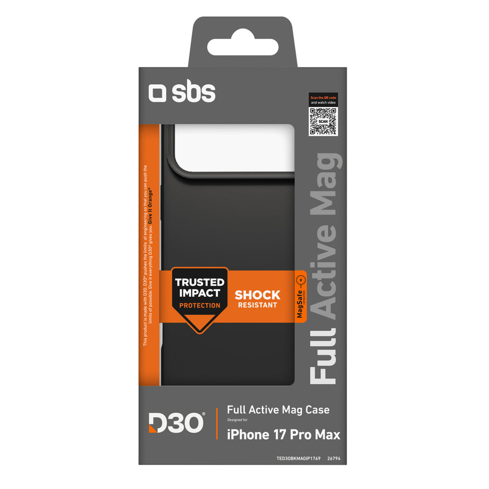 SBS Full Active Mag Case with D3O Technology for iPhone 17 Pro Max - Black_1