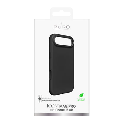 Pure Icon Mag Pro Liquid Silicone Case for iPhone 17 Air, MagSafe Compatible, with Camera Protection and Aluminum Buttons - Black_1