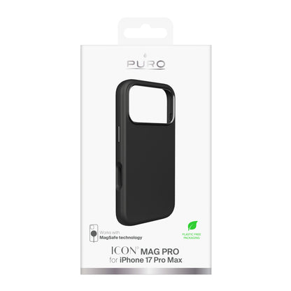 Pure Icon Mag Pro Liquid Silicone Case for iPhone 17 Pro Max, MagSafe Compatible, with Camera Protection and Aluminum Buttons - Black_1