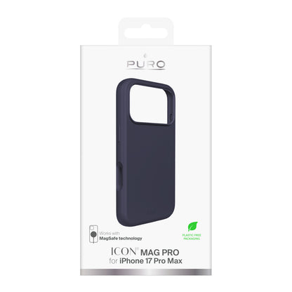 Pure Icon Mag Pro Liquid Silicone Case for iPhone 17 Pro Max, MagSafe Compatible, with Camera Protection and Aluminum Buttons - Dark Blue_1