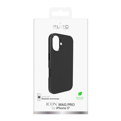 Pure Icon Mag Pro Liquid Silicone Case for iPhone 17, MagSafe Compatible, with Camera Protection and Aluminum Buttons - Black_1