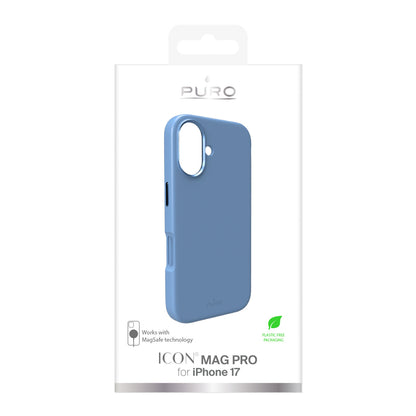 Pure Icon Mag Pro Liquid Silicone Case for iPhone 17, MagSafe Compatible, with Camera Protection and Aluminum Buttons - Blue_1