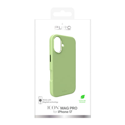 Pure Icon Mag Pro Liquid Silicone Case for iPhone 17, MagSafe Compatible, with Camera Protection and Aluminum Buttons - Green_1