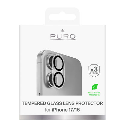 Puro Camera Standard Tempered Glass for iPhone 17 / iPhone 16 for Camera Island and Lenses_1